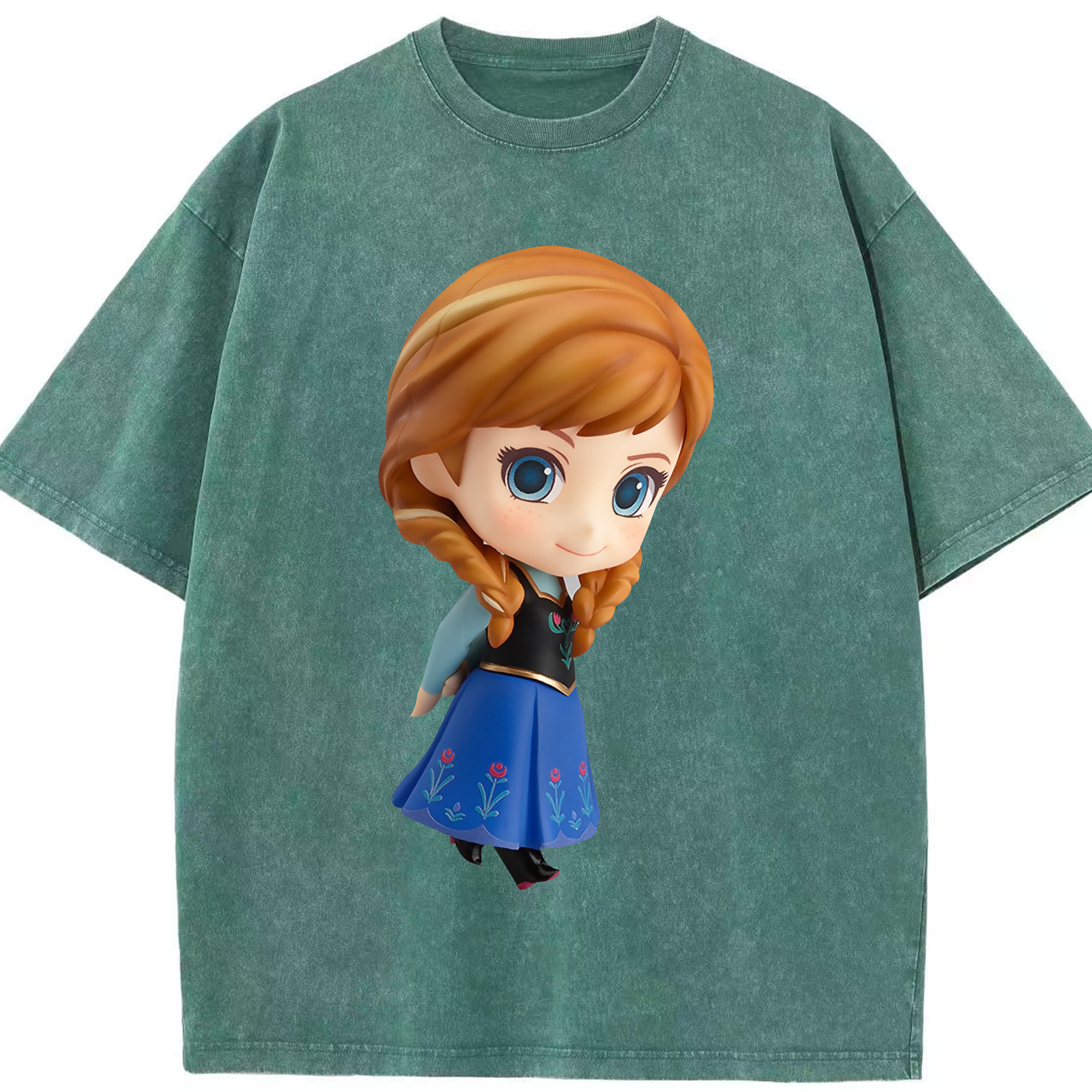 （画像用） アナと雪の女王 アンナ エルサ Frozen Anna Elsa 綿100% ヴィンテージ風 半袖Tシャツ（フロントプリント）